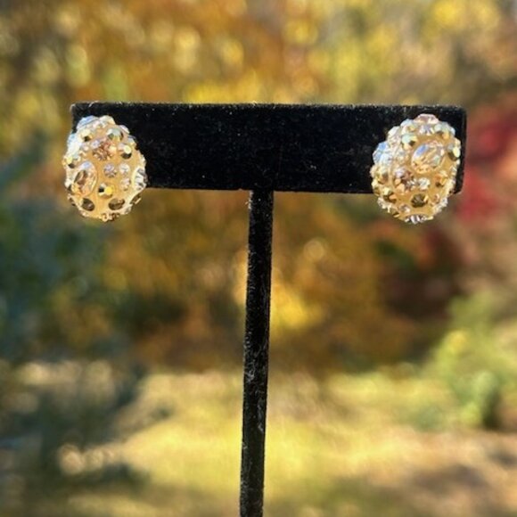 ALEXIS BITTAR “Cosmic Dust” Swarovski Crystal Lucite EARRINGS - Picture 2 of 9